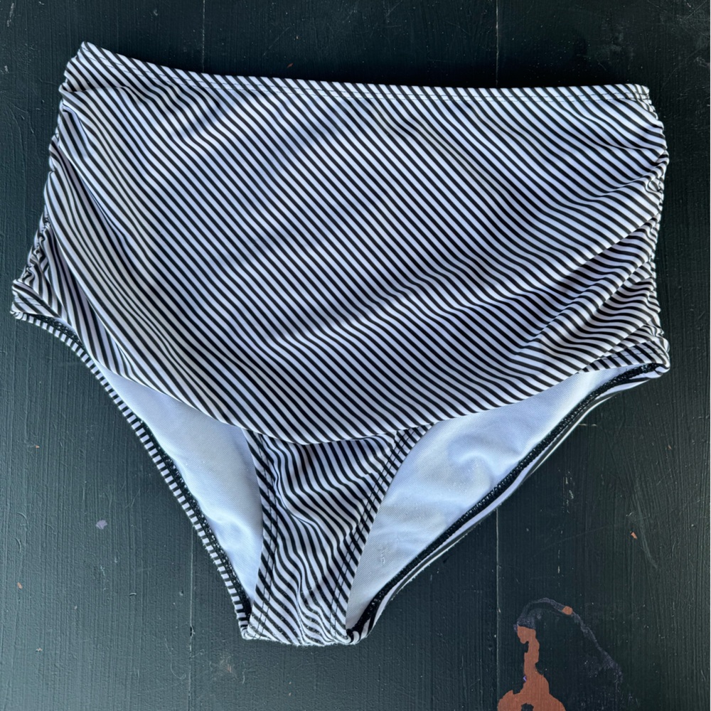 Amazon Essentials Black and White Striped Bikini Bottom